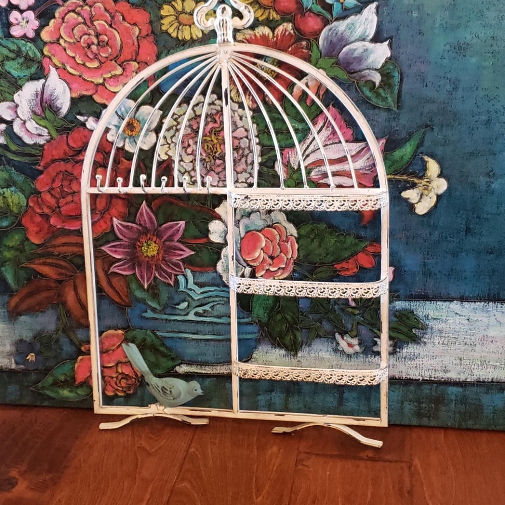Shabby Chic Birdcage Jewlery Organizer
